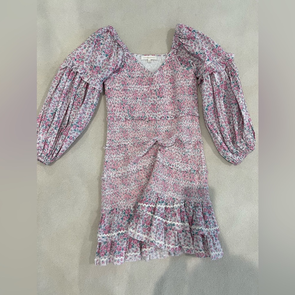 Loveshackfancy pink flower dress. Size XS.